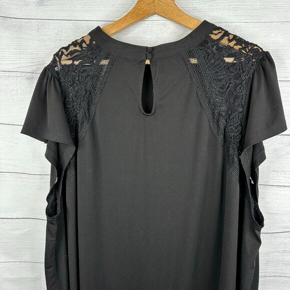 Torrid Womens size 6 6X Studio Crepe Jersey Mock Neck Lace Inset Top 13674008 - Picture 8 of 13